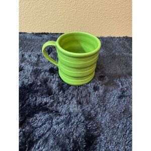 Starbucks Ribbed Coffee Ceramic Mug  Design 12 Oz Green 2005